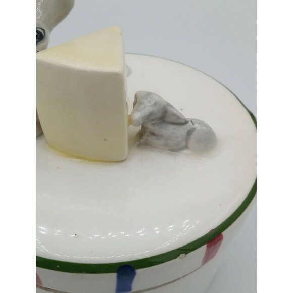 Vintage Kitsch Mouse Cheese Jar Viking Handmade Japan Funny Midcentury Decor - Picture 4 of 16